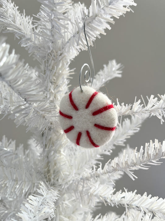 Red & White Peppermint Ornament